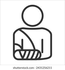 arm in plaster, fracture icon vector illustration symbol