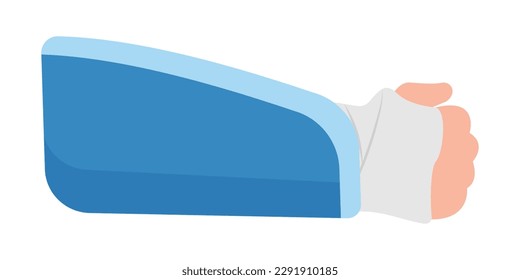 Brazo en yeso, ilustración vectorial