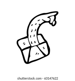 arm pointing out of envelope cartoon
