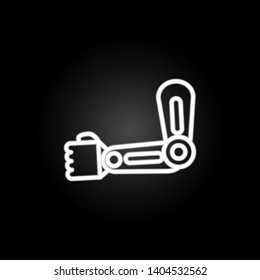 arm prosthesis neon icon. Elements of intelligence set. Simple icon for websites, web design, mobile app, info graphics
