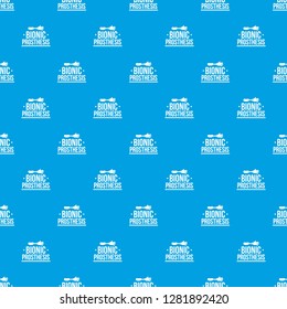 Arm prosthesis pattern vector seamless blue repeat for any use