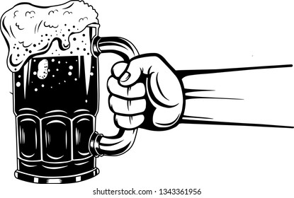 Arm Raised Up With Hand Holding Beer 