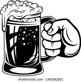 Arm Raised Up With Hand Holding Beer 