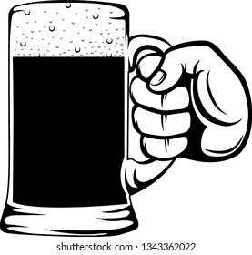 Arm Raised Up With Hand Holding Beer 