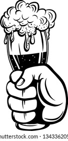 Arm Raised Up With Hand Holding Beer 