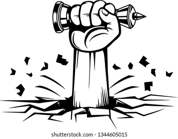Arm Raised Up With Hand Holding Chess Piece 