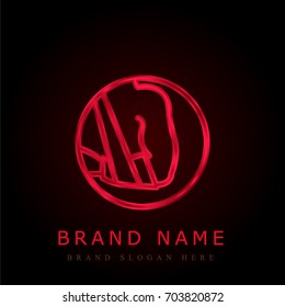 Arm red chromium metallic logo