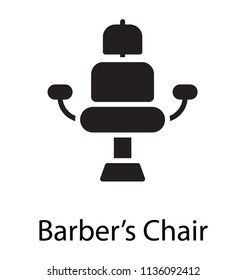 Arm rested wheeled and revolving chair depicting barber’s chair 