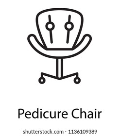 Arm rested wheeled and revolving chair depicting salon chair 