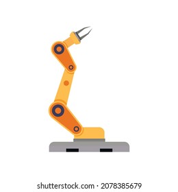 Arm robot for belt conveyor to collecting and assembly. Vector robotic surgery and toy. Illustration of robot hand machine equipment and automate engineer tool