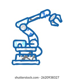 braço robô indústria ícone doodle esboço vetor. braço robô indústria sinal. símbolo isolado ilustração