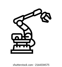 arm robot industry line icon vector. arm robot industry sign. isolated contour symbol black illustration