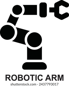 arm, robot, robotic arm, automation, manufacturing, industry, production expanded solid or glyph style icon for web mobile app presentation printing