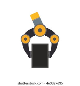arm robot technology android metal  icon. Isolated and flat illustration. Vector graphic