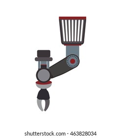 arm robot technology android metal  icon. Isolated and flat illustration. Vector graphic