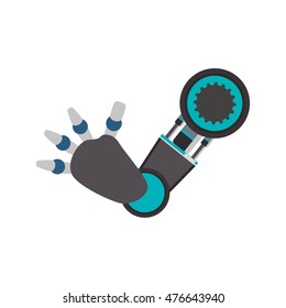 arm robot technology android metal icon. Isolated and flat illustration. Vector graphic