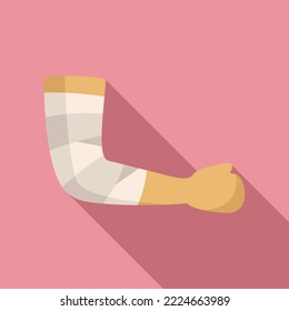 Arm shoulder bandage icon flat vector. Hand accident. Hurt patient