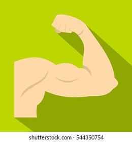 Arm Showing Biceps Muscle Icon. Flat Illustration Of Arm Showing Biceps Muscle Vector Icon For Web