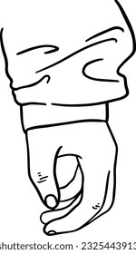 arm in the sleeve of a sweater doodle linear cartoon coloring