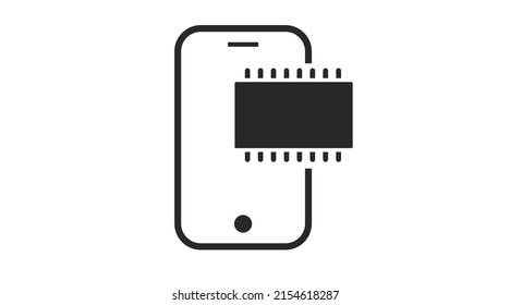 ARM Smartphone Icon. Vector isolated editable flat black and white illustration