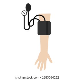 Arm with a sphygmomanometer icon - Vector illustration