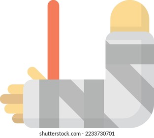 arm in splint illustration in minimal style isolated on background