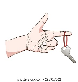 the arm is suspended from the key lock