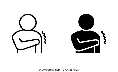 Arm swelling icon set. Rash on hand. Allergic reaction. Vaccination side effect. vector illustration on white background