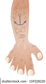 arm with tattoo anchor