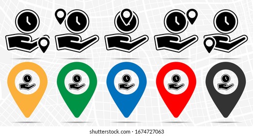 Arm, time, save icon in location set. Simple glyph, flat illustration element of time theme icons