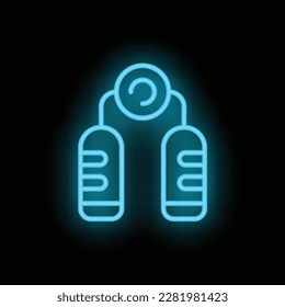 Vector de contorno de icono de herramienta de brazo. Tienda. Color del neón del elemento en línea aislado en negro