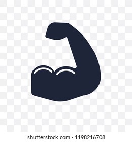 Arm transparent icon. Arm symbol design from Gym and fitness collection. Simple element vector illustration on transparent background.