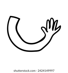 Arm vector icon in doodle style. Symbol in simple design. Cartoon object hand drawn isolated on white background.