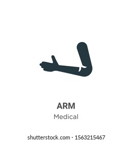 Arm vector icon on white background. Flat vector arm icon symbol sign from modern medical collection for mobile concept and web apps design.