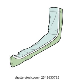 Arm warmers gloves technical flat design vector mockup template.