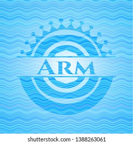 Arm water representation badge. Vector Illustration. Detailed.