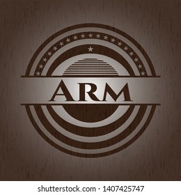 Arm wood icon or emblem. Vector Illustration.