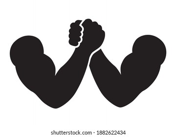 Arm wrestling or armwrestling sport flat vector icon for sports apps and websites