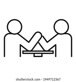 Arm wrestling coach icon. Outline Arm wrestling coach vector icon for web design isolated on white background