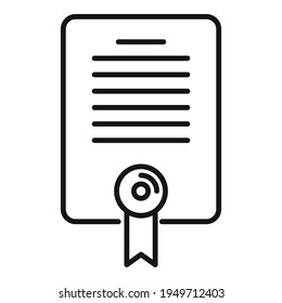 Arm wrestling diploma icon. Outline Arm wrestling diploma vector icon for web design isolated on white background