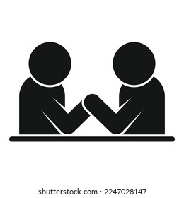 Arm wrestling effort icon simple vector. Business work. Leader success