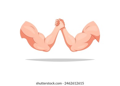 Arm wrestling fighting vector isolated on white background