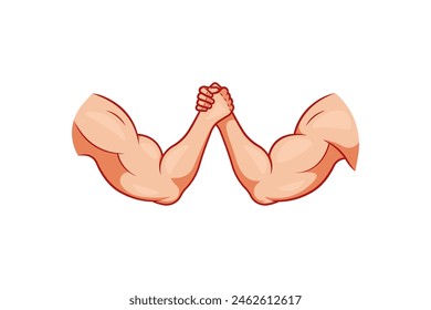 Arm wrestling fighting vector isolated on white background