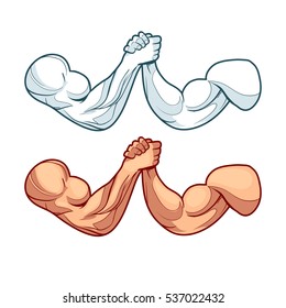 arm wrestling, hands, vector illustration, for logo, your design