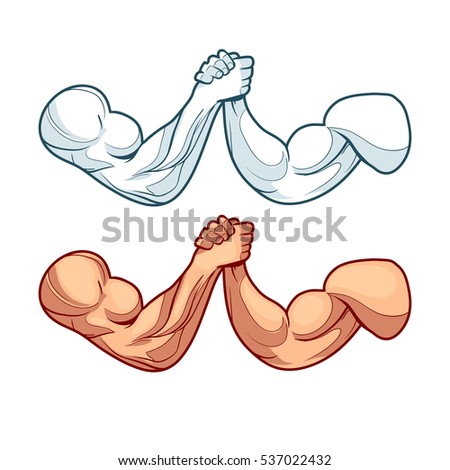 arm wrestling, hands, vector illustration, for logo, your design