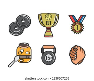 Arm Wrestling And Icons vector pack