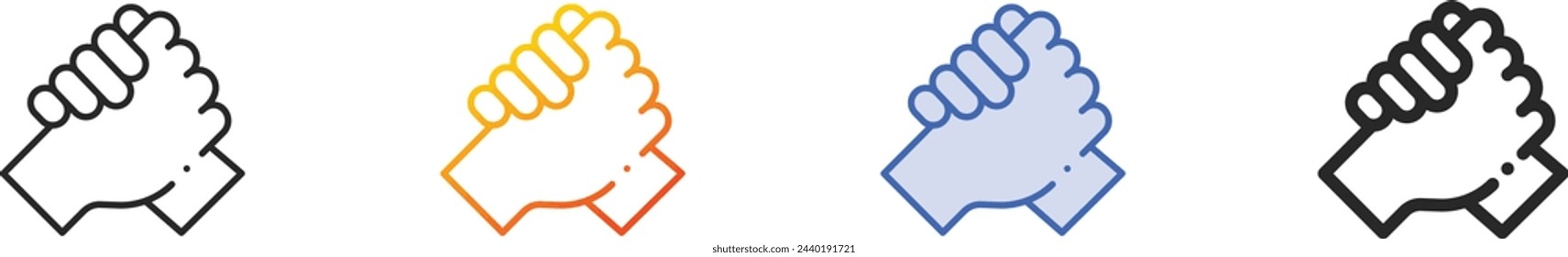 arm wrestling icon.Thin Linear, Gradient, Blue Stroke and bold Style Design Isolated On White Background