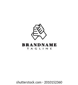 arm wrestling logo cartoon icon design template modern vector illustration