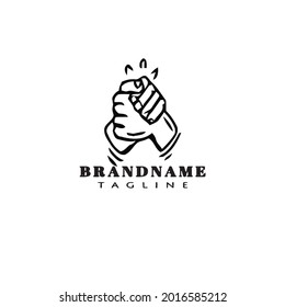 arm wrestling logo cartoon icon design template modern vector cute