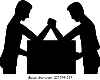 arm wrestling logo illustration silhouette